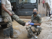 Scenes of devastation in the streets of Benetusser after the passing of the flood, army, firefighters, police and volunteers help to normali...