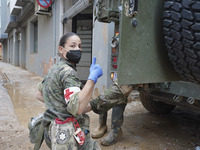 Scenes of devastation in the streets of Benetusser after the passing of the flood, army, firefighters, police and volunteers help to normali...