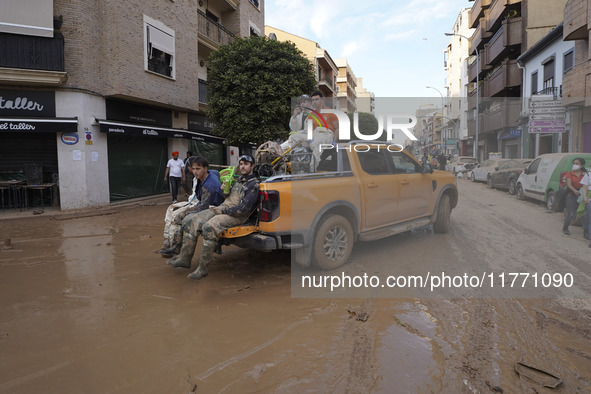 Scenes of devastation in the streets of Benetusser after the passing of the flood, army, firefighters, police and volunteers help to normali...