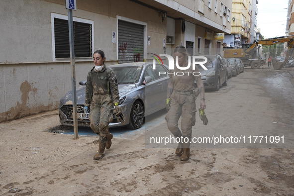 Scenes of devastation in the streets of Benetusser after the passing of the flood, army, firefighters, police and volunteers help to normali...