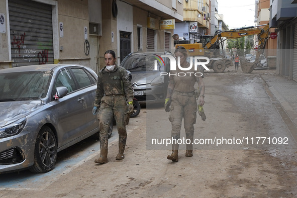 Scenes of devastation in the streets of Benetusser after the passing of the flood, army, firefighters, police and volunteers help to normali...