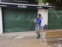 Scenes of devastation in the streets of Benetusser after the passing of the flood, army, firefighters, police and volunteers help to normali...