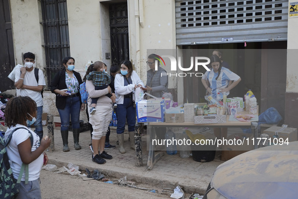 Scenes of devastation in the streets of Benetusser after the passing of the flood, army, firefighters, police and volunteers help to normali...