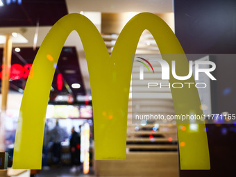 McDonald's logo on a restaurant in Berlin, Germany on November 9th, 2024. (