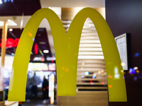 McDonald's logo on a restaurant in Berlin, Germany on November 9th, 2024. (