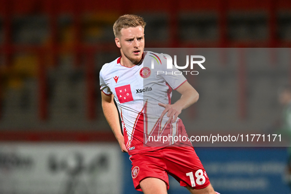 Harvey White (18 Stevenage) participates in the EFL Trophy match between Stevenage and Gillingham at the Lamex Stadium in Stevenage, England...