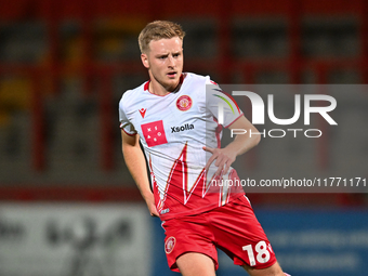 Harvey White (18 Stevenage) participates in the EFL Trophy match between Stevenage and Gillingham at the Lamex Stadium in Stevenage, England...