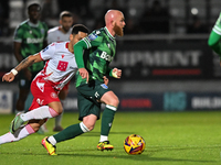 Jonny Williams (10 Gillingham) goes forward during the EFL Trophy match between Stevenage and Gillingham at the Lamex Stadium in Stevenage,...