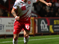 Elliot List (17 Stevenage) goes forward during the EFL Trophy match between Stevenage and Gillingham at the Lamex Stadium in Stevenage, Engl...