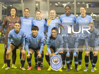 Manchester City W.F.C. plays during the UEFA Champions League Group D match between Manchester City and Hammarby at the Joie Stadium in Manc...