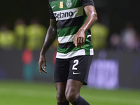 Matheus Reis of Sporting CP is in action during the Liga Portugal Betclic match between SC Braga and Sporting CP at Estadio Municipal de Bra...