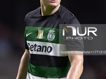 Conrad Harder of Sporting CP looks on during the Liga Portugal Betclic match between SC Braga and Sporting CP at Estadio Municipal de Braga...