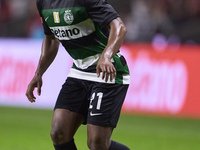 Geny Catamo of Sporting CP is in action during the Liga Portugal Betclic match between SC Braga and Sporting CP at Estadio Municipal de Brag...