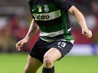 Conrad Harder of Sporting CP is in action during the Liga Portugal Betclic match between SC Braga and Sporting CP at Estadio Municipal de Br...