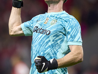 Franco Israel of Sporting CP celebrates after Conrad Harder (not in frame) scores their side's fourth goal during the Liga Portugal Betclic...