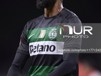 Jeremiah St. Juste of Sporting CP celebrates victory after the Liga Portugal Betclic match between SC Braga and Sporting CP at Estadio Munic...