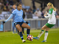 During the UEFA Champions League Group D match between Manchester City and Hammarby at the Joie Stadium in Manchester, England, on November...