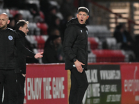 Manager Alex Revell manages Stevenage during the EFL Trophy match between Stevenage and Gillingham at the Lamex Stadium in Stevenage, Englan...