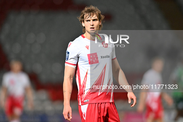 Aaron Pressley (20, Stevenage) looks on during the EFL Trophy match between Stevenage and Gillingham at the Lamex Stadium in Stevenage, Engl...