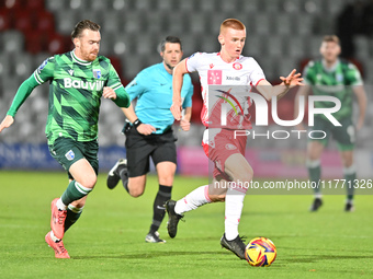 Laurie Walker (37 Stevenage) goes forward during the EFL Trophy match between Stevenage and Gillingham at the Lamex Stadium in Stevenage, En...