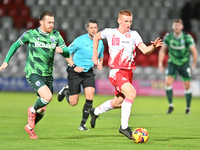 Laurie Walker (37 Stevenage) goes forward during the EFL Trophy match between Stevenage and Gillingham at the Lamex Stadium in Stevenage, En...