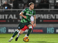 Ethan Coleman (6 Gillingham) moves forward during the EFL Trophy match between Stevenage and Gillingham at the Lamex Stadium in Stevenage, E...