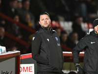 Manager Mark Bonner (Manager Gillingham) looks on during the EFL Trophy match between Stevenage and Gillingham at the Lamex Stadium in Steve...