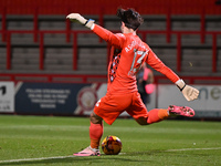 Goalkeeper Ashby Hammond (13 Gillingham) participates in the EFL Trophy match between Stevenage and Gillingham at the Lamex Stadium in Steve...