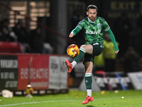 Jack Nolan (7 Gillingham) controls the ball during the EFL Trophy match between Stevenage and Gillingham at the Lamex Stadium in Stevenage,...