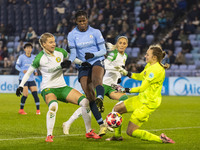 Khadija Shaw #21 of Manchester City W.F.C. is in action during the UEFA Champions League Group D match between Manchester City and Hammarby...