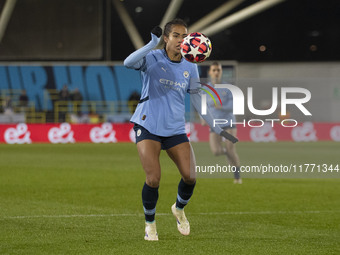 Mary Fowler #8 of Manchester City W.F.C. participates in the UEFA Champions League Group D match between Manchester City and Hammarby at the...