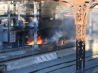 A transformer explosion occurs at a Con Edison substation in the Parkchester section of Bronx, New York, United States, on November 12, 2024...