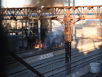 A transformer explosion occurs at a Con Edison substation in the Parkchester section of Bronx, New York, United States, on November 12, 2024...