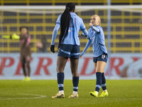 Laura Blindkilde Brown #19 of Manchester City W.F.C. celebrates her goal during the UEFA Champions League Group D match between Manchester C...