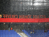 Rain falls shortly before the start of the match between FC Barcelona Women and SKN St. Poelten Women, corresponding to week 3 of Group D of...