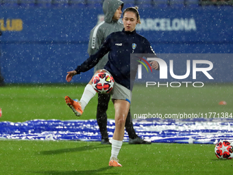 Maria Mikolajova plays during the match between FC Barcelona Women and SKN St. Poelten Women, corresponding to week 3 of Group D of the Wome...