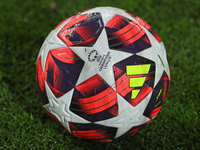 The official ball of the Women's UEFA Champions League is used during the match between FC Barcelona Women and SKN St. Polten Women, corresp...