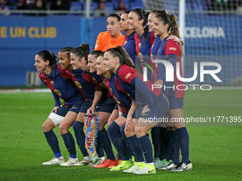 The FC Barcelona team plays during the match between FC Barcelona Women and SKN St. Poelten Women, corresponding to week 3 of Group D of the...