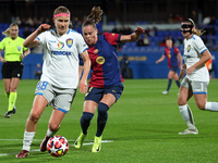 Kamila Dubcova and Ewa Pajor play during the match between FC Barcelona Women and SKN St. Poelten Women, corresponding to week 3 of Group D...