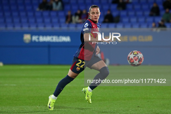 Ona Batlle plays during the match between FC Barcelona Women and SKN St. Poelten Women, corresponding to week 3 of Group D of the Women's UE...