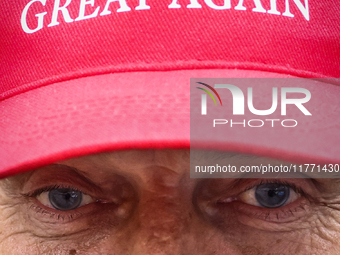 A man wears 'Make Poland Great Again' cap while attending Independence March celebrating the 106 anniversary of Poland regaining independenc...