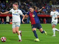 Kamila Dubcova and Ewa Pajor play during the match between FC Barcelona Women and SKN St. Poelten Women, corresponding to week 3 of Group D...