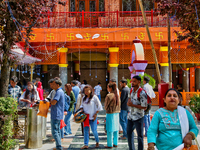 Hindu devotees visit the Maa Naina Devi Temple in Nainital, Uttarakhand, India, on April 21, 2024. Naina Devi Temple is a famous Indian pilg...