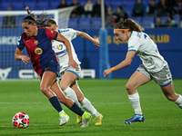 Kika Nazareth and Maria Mikolajova play during the match between FC Barcelona Women and SKN St. Poelten Women, corresponding to week 3 of Gr...