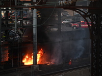 A transformer explosion occurs at a Con Edison substation in the Parkchester section of Bronx, New York, United States, on November 12, 2024...