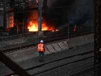 A transformer explosion occurs at a Con Edison substation in the Parkchester section of Bronx, New York, United States, on November 12, 2024...