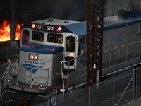 A transformer explosion occurs at a Con Edison substation in the Parkchester section of Bronx, New York, United States, on November 12, 2024...