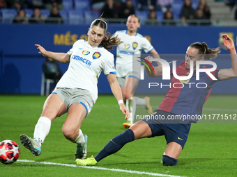 Ewa Pajor scores during the match between FC Barcelona Women and SKN St. Polten Women in week 3 of Group D of the Women's UEFA Champions Lea...