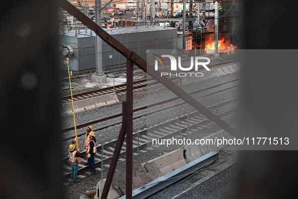 A transformer explosion occurs at a Con Edison substation in the Parkchester section of Bronx, New York, United States, on November 12, 2024...