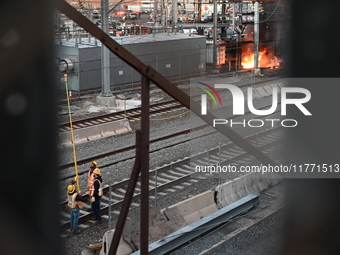 A transformer explosion occurs at a Con Edison substation in the Parkchester section of Bronx, New York, United States, on November 12, 2024...